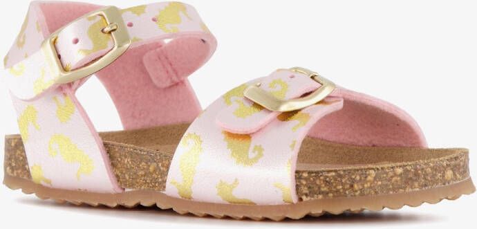 Groot leren meisjes bio sandalen zeepaardjes Roze