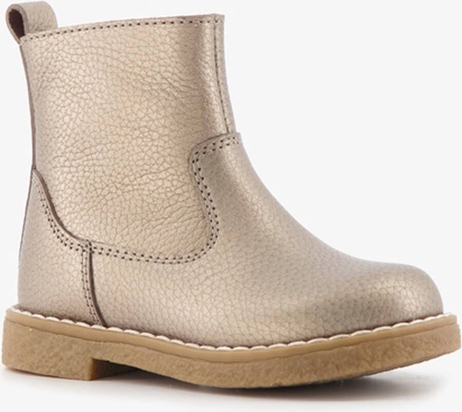 Groot leren meisjes boots goud Uitneembare zool