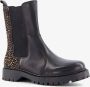 Groot leren meisjes chelsea boots met dierenprint Zwart Maat Uitneembare zool28 - Thumbnail 1