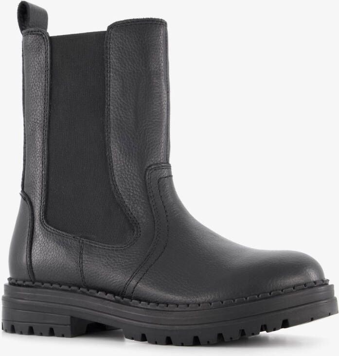 Groot leren meisjes Chelsea boots zwart