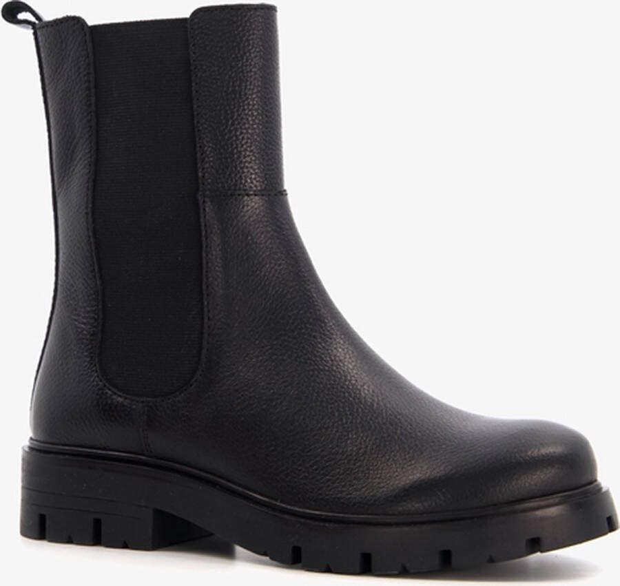 Groot leren meisjes chelsea boots Zwart Maat Uitneembare zool28