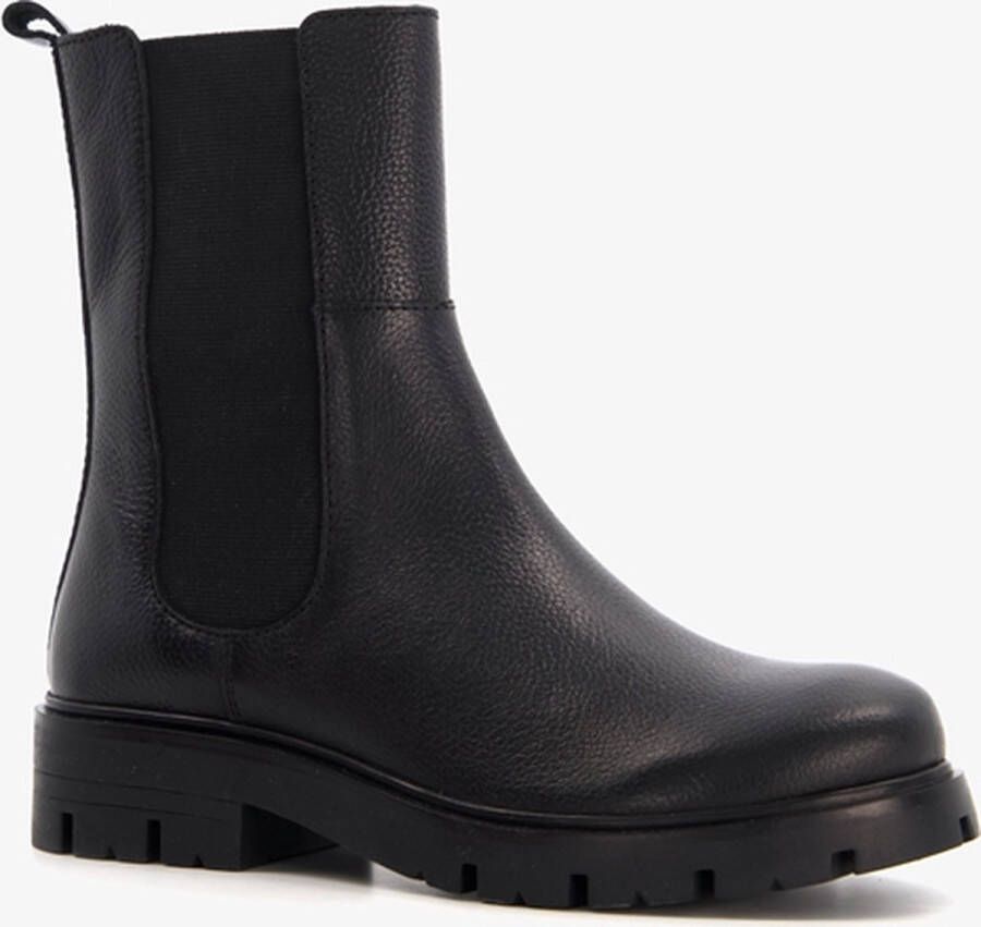 Groot leren meisjes chelsea boots Zwart Maat Uitneembare zool31