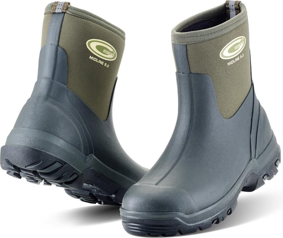 Grubs rubberlaarzen Midline Unisex halflange laarzen Groen