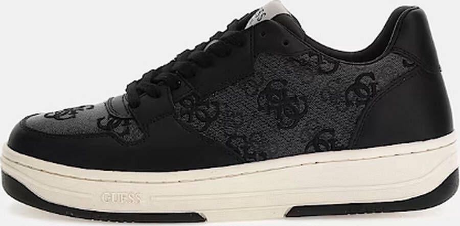 GUESS Ancona Mixed-Leather Sneakers Zwart