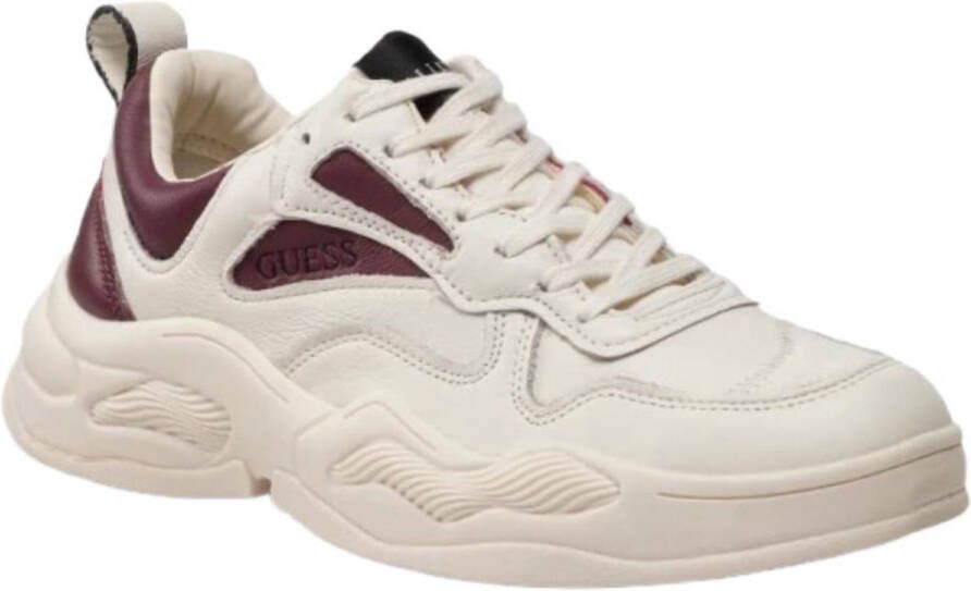 GUESS Bassano Heren Sneakers in Wit Stijlvolle en Comfortabele Schoenen in EU van Hoogwaardig Leder Perfect voor Elke Gelegenheid