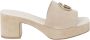 Guess Beige Suède Plateau Blokhak Sandalen Beige Dames - Thumbnail 1