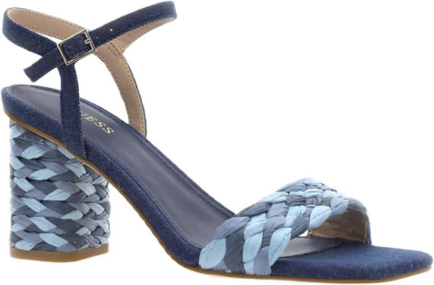 GUESS Dames Sandalen Cadante Marine Met Gevlochten Hak