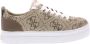 Guess Beige Stoffen Sneakers met All Over Logo Beige Dames - Thumbnail 1