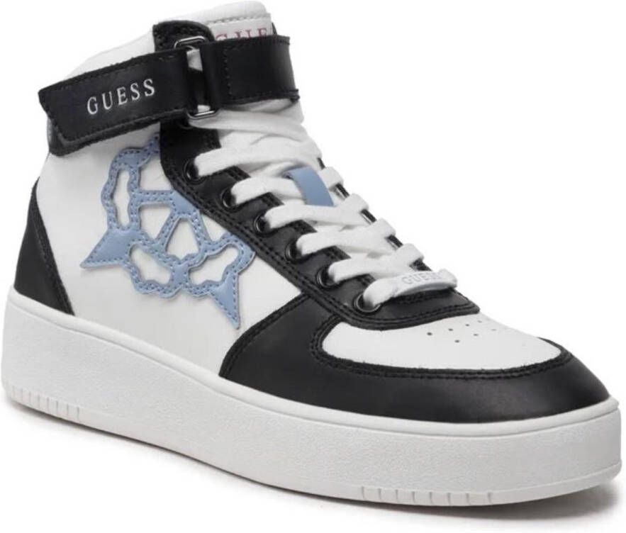 GUESS Dames Sneakers VYVES Hoog Wit Zwart Logo Flexibele Zool voor Comfort
