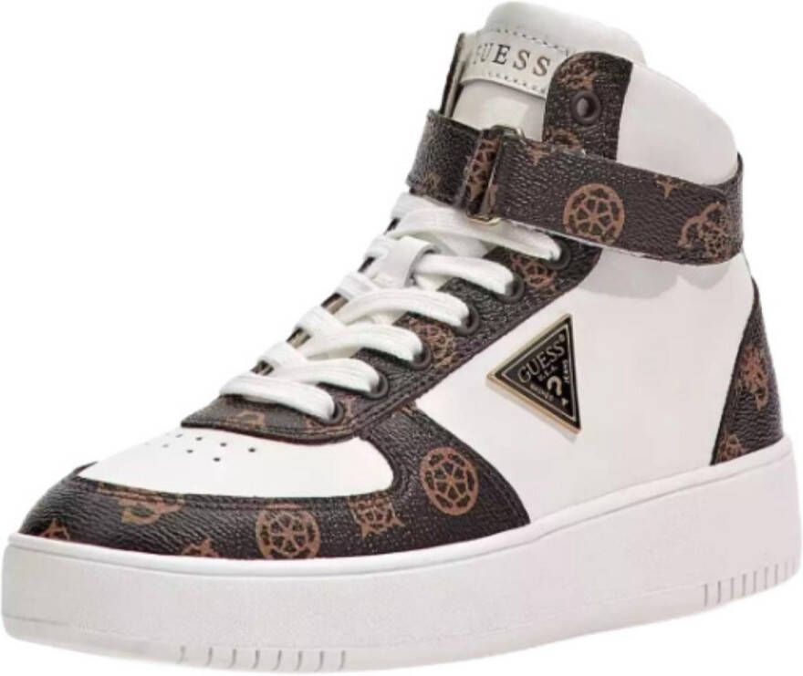 GUESS Dames Sneakers Vyves Wit Bruin 39 EU Stijlvol Comfortabel en Functioneel voor Elke Dag