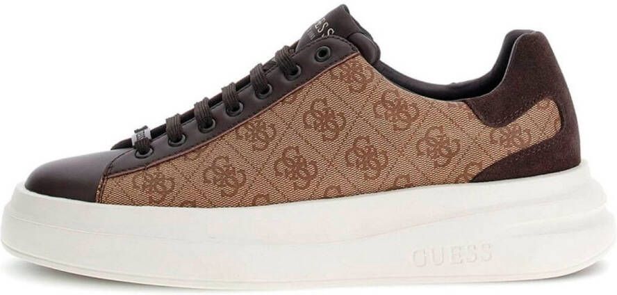 Guess Beige Sneakers 4G Logo Suede Inserts Beige Heren