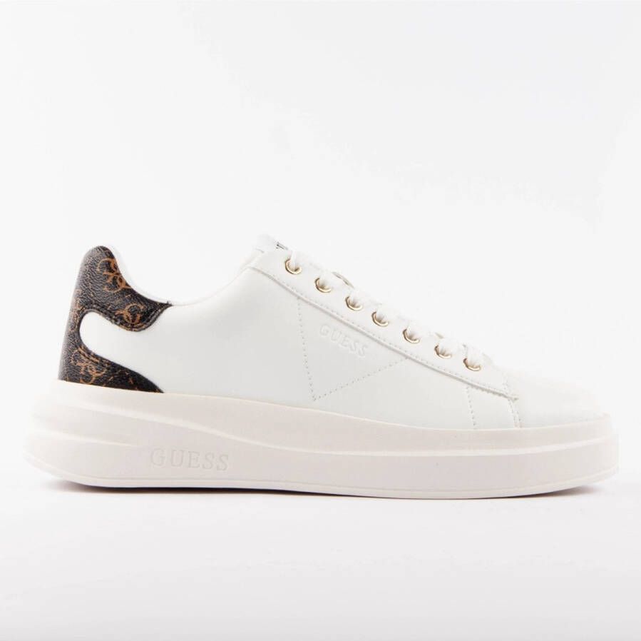 Guess Leren Sneakers Elbina voor Vrouwen White Dames