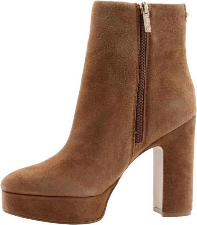 Guess Bruine Suède Enkellaars met Puntige Neus en Slip On Brown Dames - Foto 2