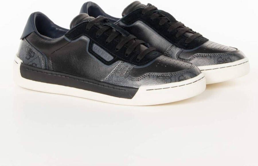 Guess Zwarte Leren Sneakers Black Dames