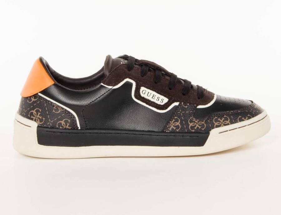 Guess Zwarte Leren Sneakers Black Dames