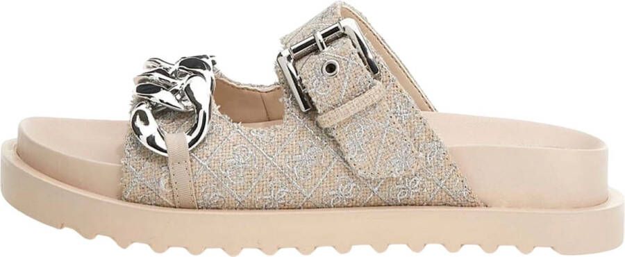 Guess Slippers met sierketting model 'FATEMA'