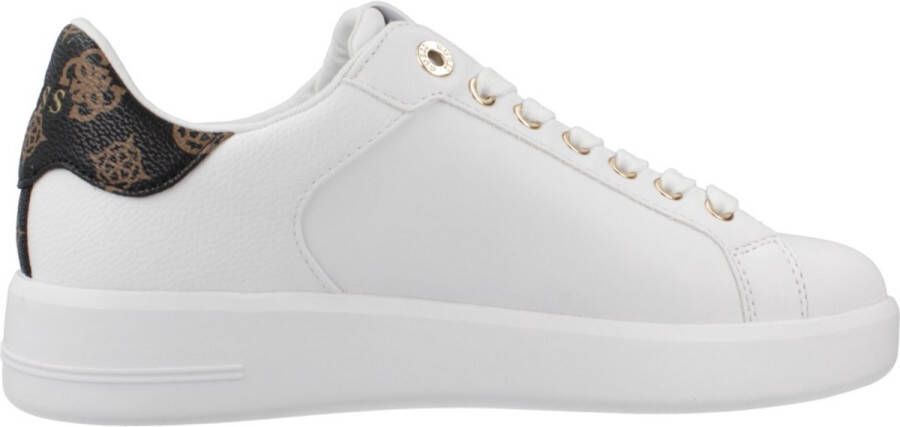 Guess Witte Leren Sneakers met Gouden Logo White Dames