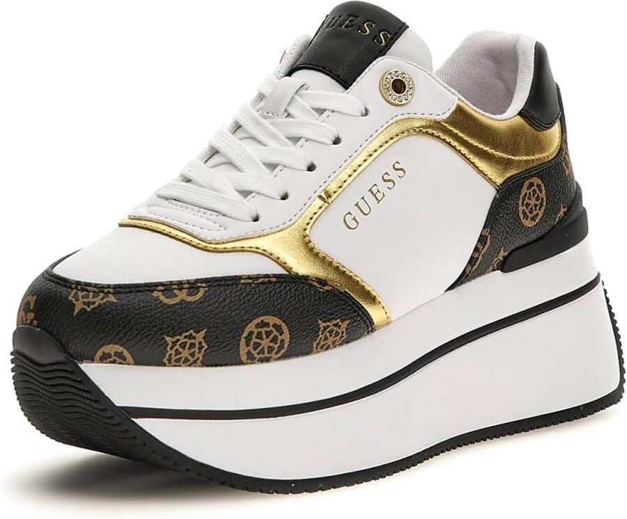 Guess Witte en bruine damesschoenen met gouden details White Dames - Foto 2