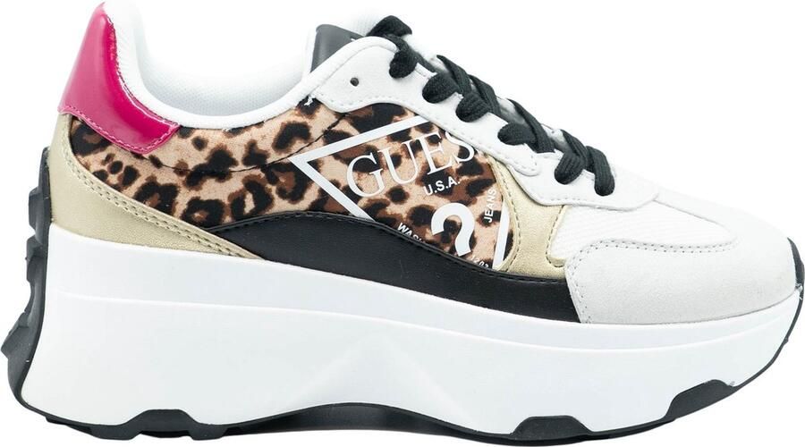 GUESS CALEBB chunky sneakers met panterprint beige multi