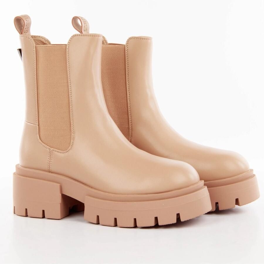 Guess Beige Charlotte Enkellaarzen voor vrouwen