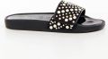 GUESS Dames Zwart Slip-on Sandalen Model FLGCANFAB19-BLACK Met Platte Hak en Gummi Zolen - Zwart