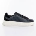 Guess Zwarte Sneakers 4G Logo Suède Inzetstukken Black Heren - Zwart