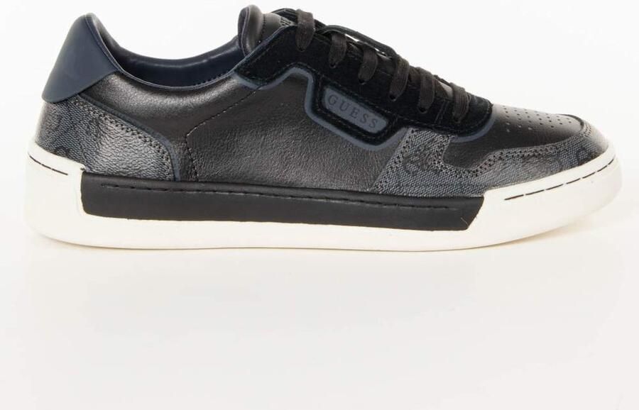 Guess Zwarte Leren Sneakers Black Dames