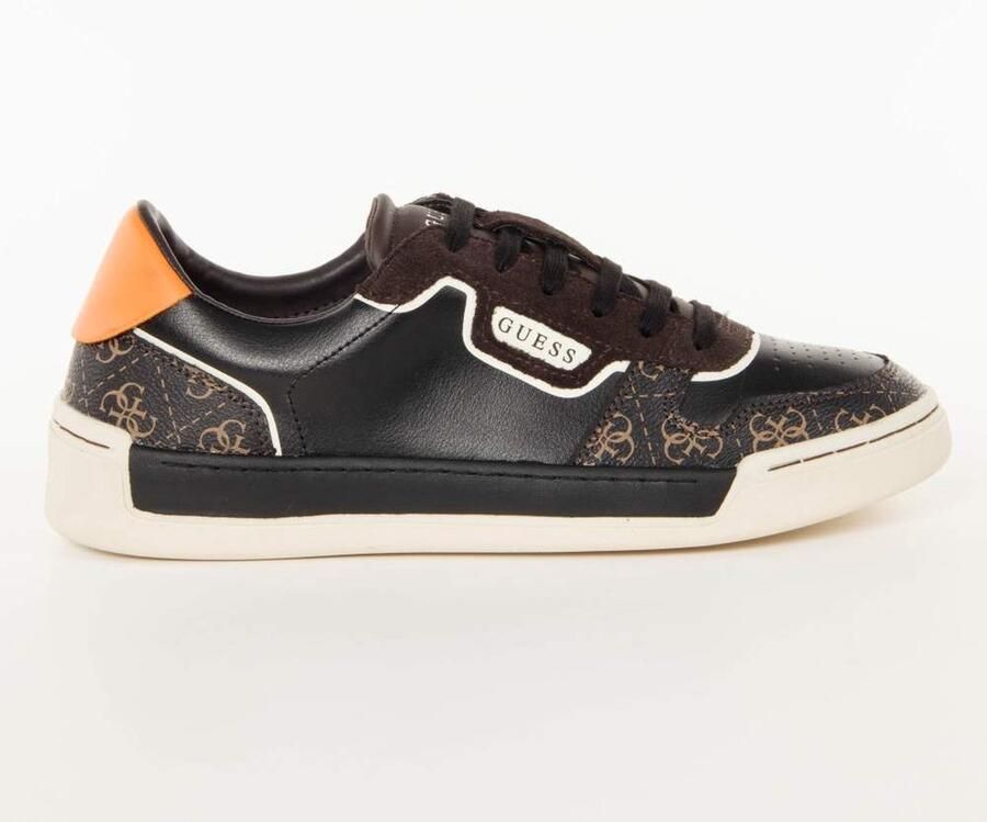 Guess Zwarte Leren Sneakers Black Dames