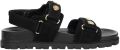GUESS Sandalen met riem 'FLORIZI' goud zwart - Zwart