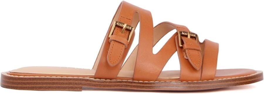 Guess Platte sandalen FLJGRY LEA03-BROWN