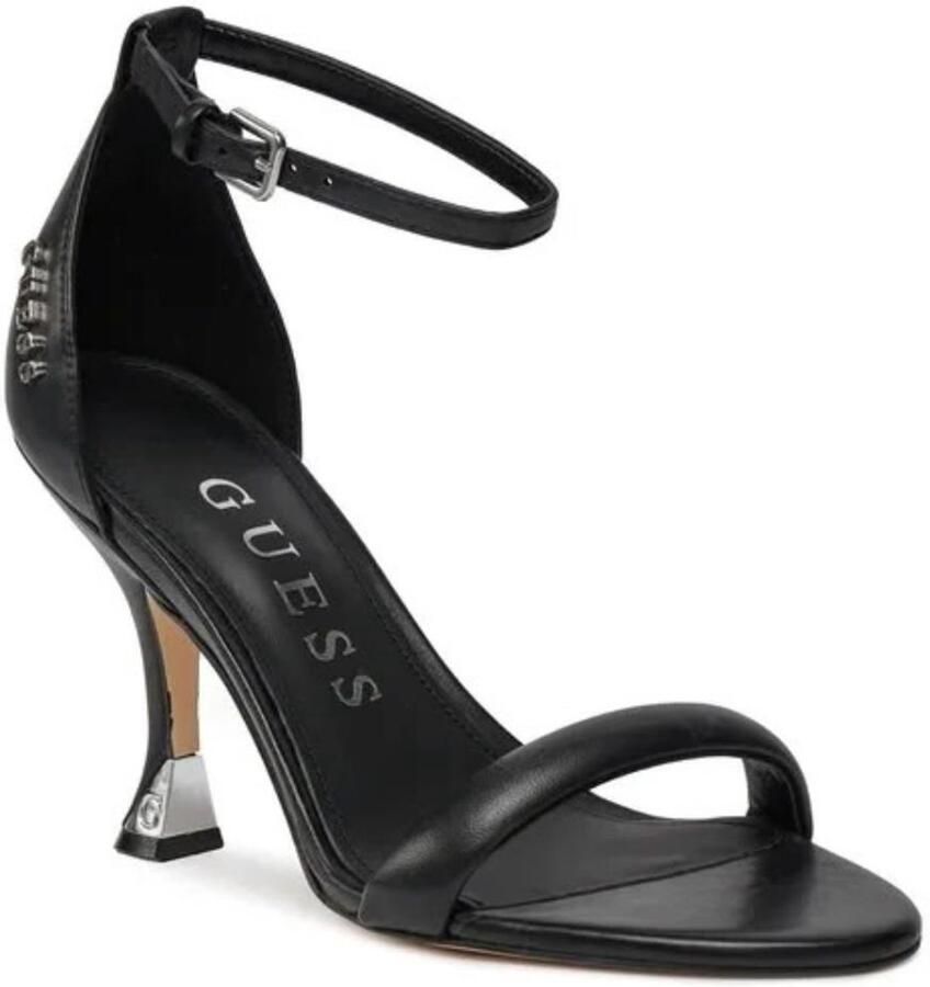 GUESS Inata Zwarte Leren Platform Sandalen Naaldhak Dames