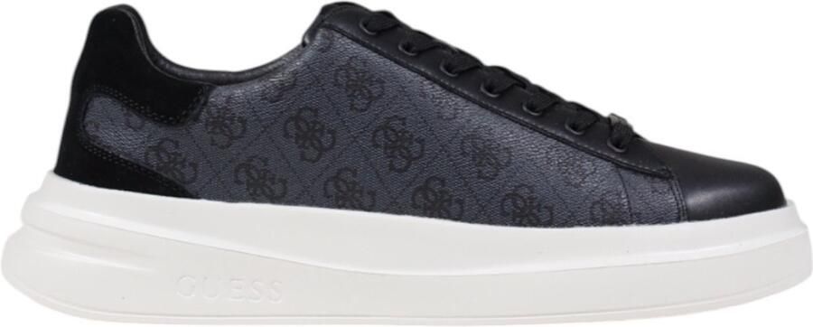 Guess Zwarte Sneakers 4G Logo Suède Inzetstukken Black Heren