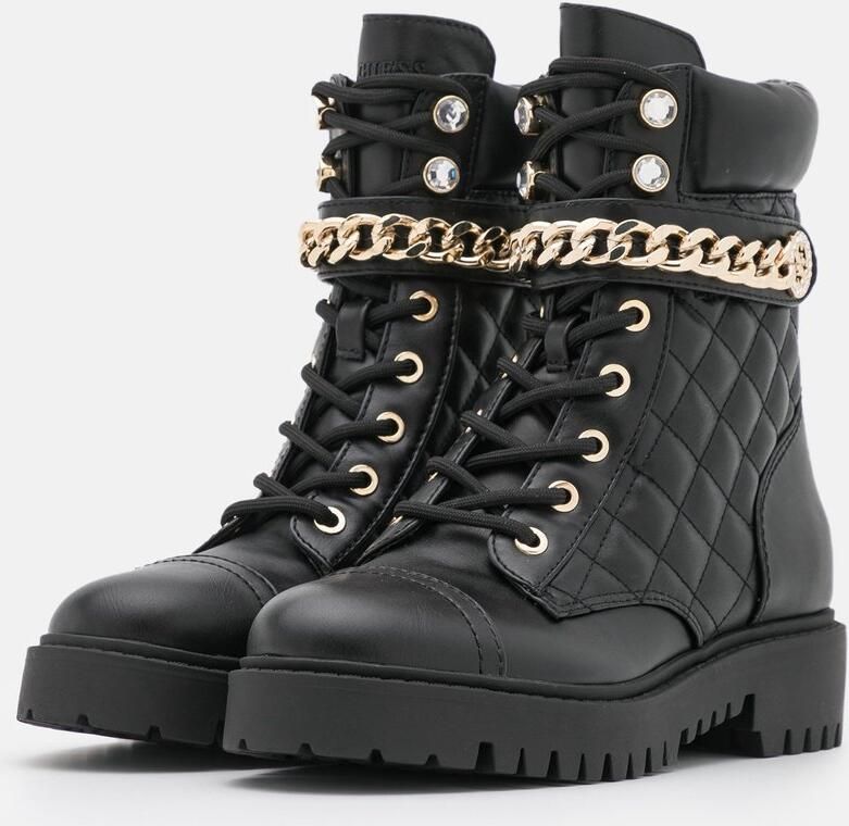 GUESS ODYSSE Dames Enkellaarzen Boots Zwart & Goud