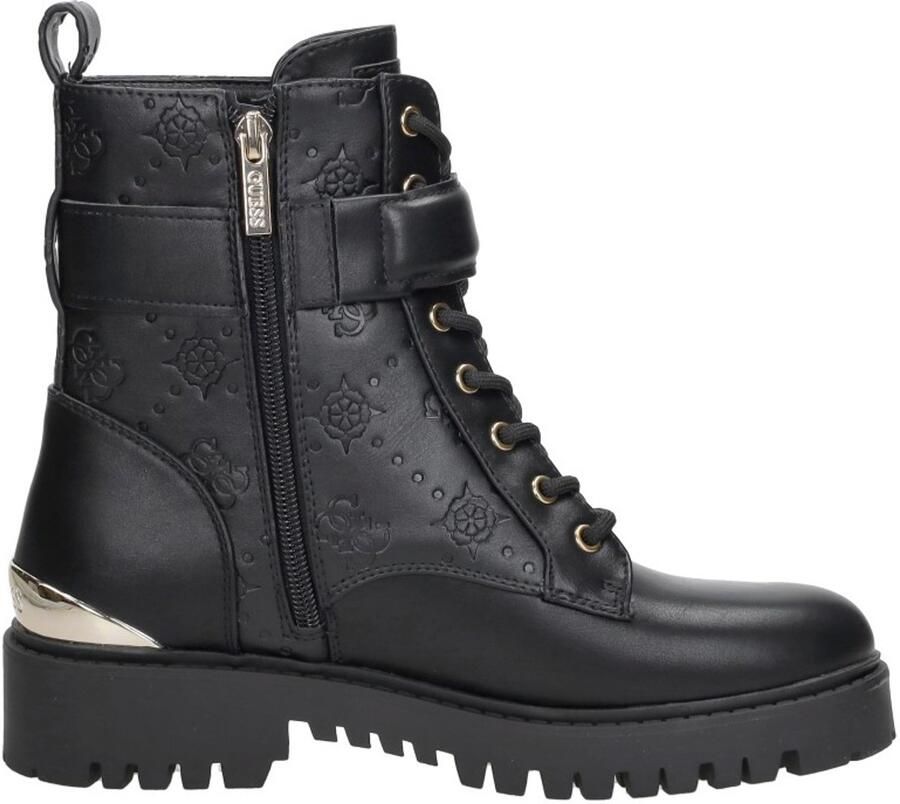 GUESS Anfibio Oranda enkellaarsjes met 4G logo en zwarte pioenroos - Foto 2