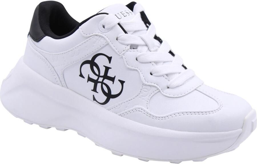 GUESS Printed Lace-Up Sneakers with Polyurethane Composition Wo White