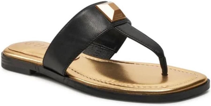GUESS Raison damesslippers slip-on zwart natuurlijk leer comfortabel