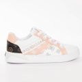 Guess Dames Roxo Lage Sneaker in Wit Roze Ecopelle Meerkleurig - Wit