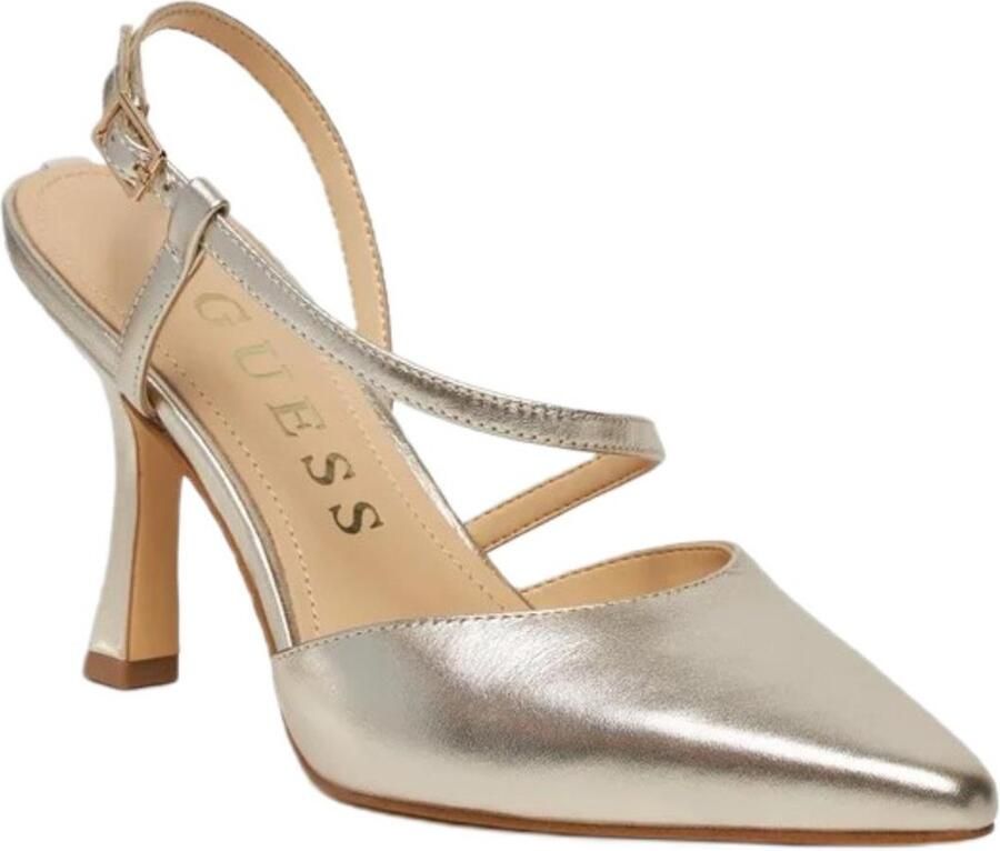 Guess Witte Stiletto Sandalen met Gesp Strik Sluiting White Dames