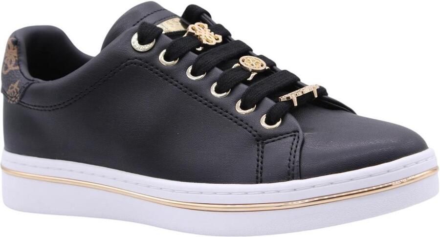 GUESS Slip-On Lace-Up Polyurethane Sneakers Wo Black