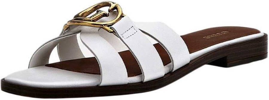 GUESS leren slippers met G-logo wit - Foto 4