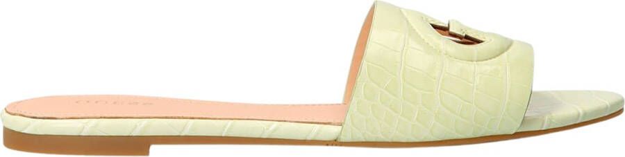 GUESS Tashia slippers met crocoprint limegroen - Foto 7