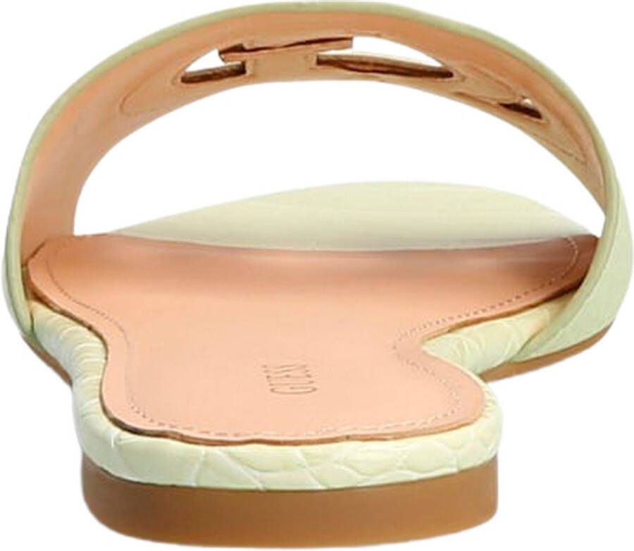 GUESS Tashia slippers met crocoprint limegroen - Foto 3