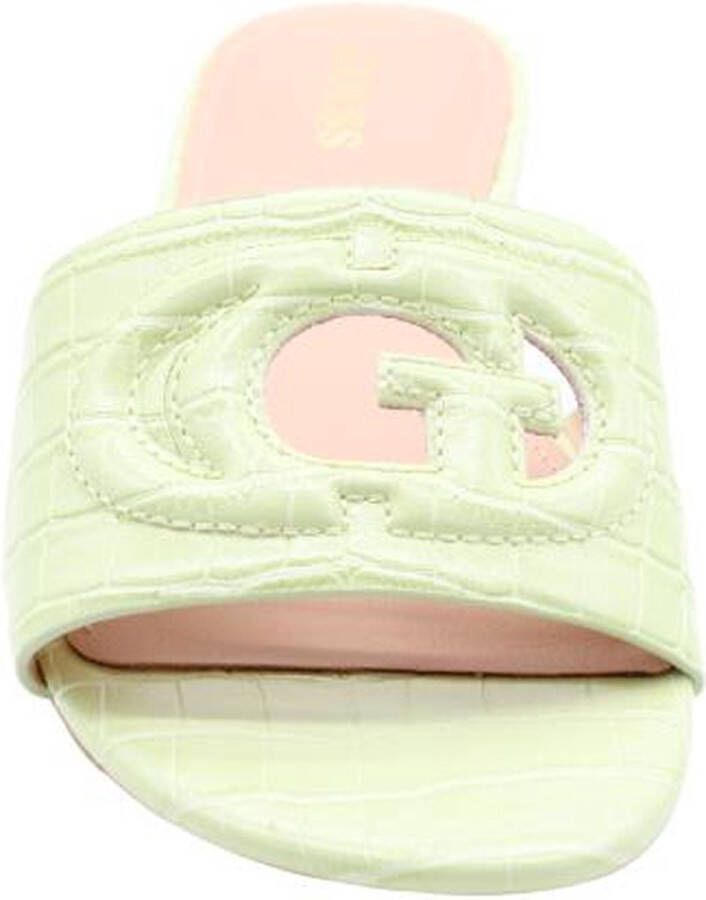 GUESS Tashia slippers met crocoprint limegroen - Foto 5