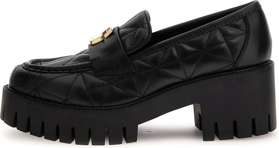 Guess Zwarte Leren Instappers Vrouwen Black Dames