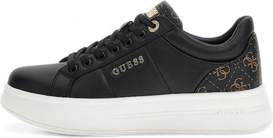 GUESS Welli slipper in zwart echt leer