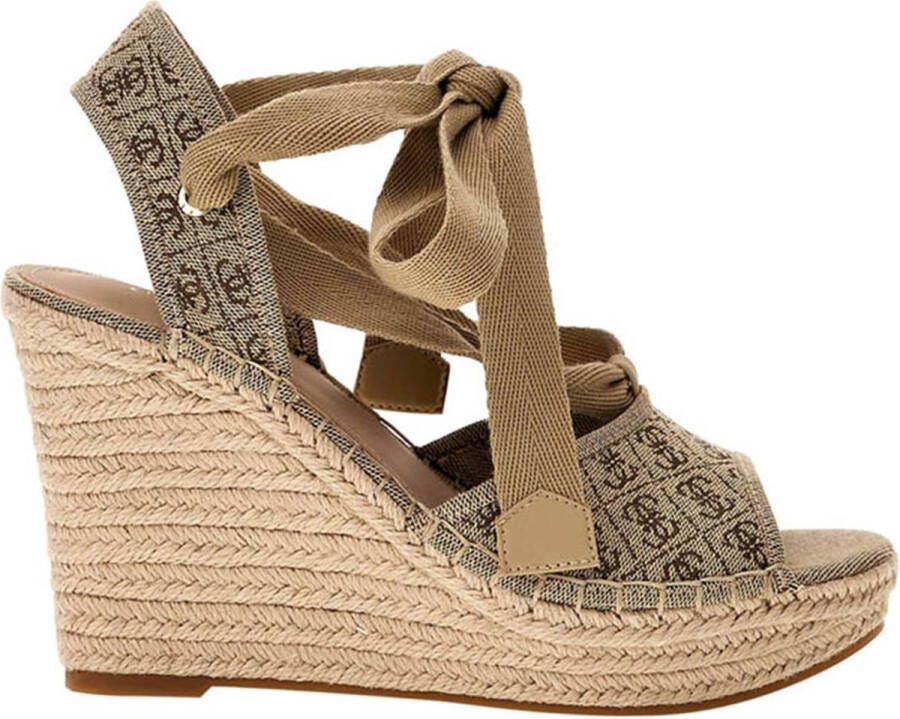 GUESS Bruin Tinten Halona Espadrilles Met Sleehak Dames Beige - Foto 3