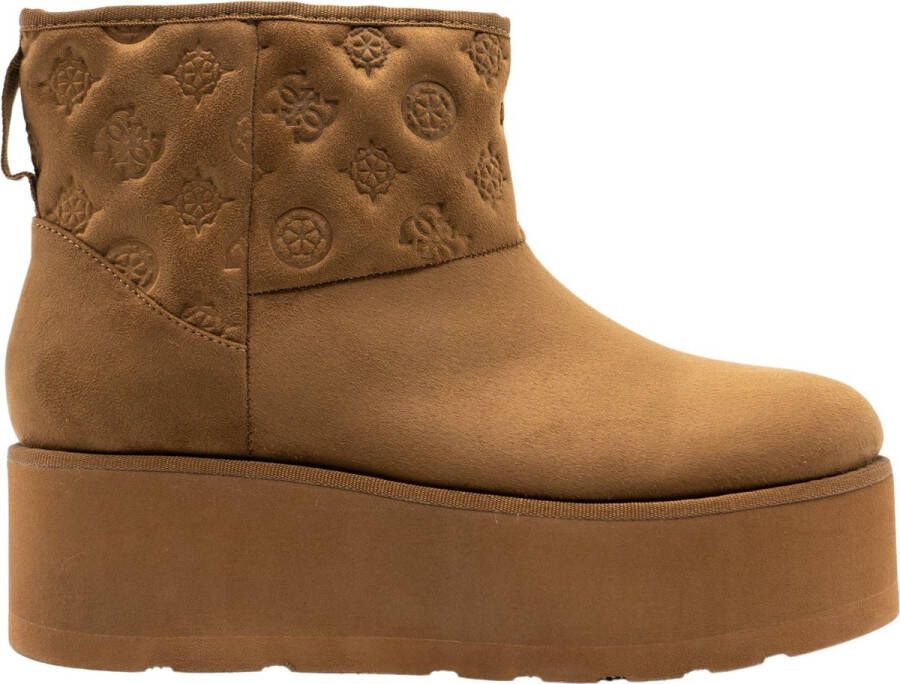 Guess Jilla Stivalet Cognac Suède Enkellaars Brown Dames