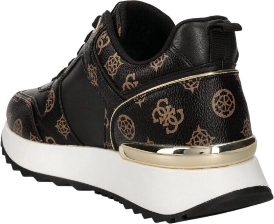 Guess Dames Kaddy Sneaker in Bruin Multilogo Eco Leer Brown Dames