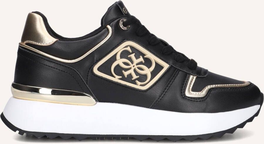 Guess Platform PU leren sneakers Zwart