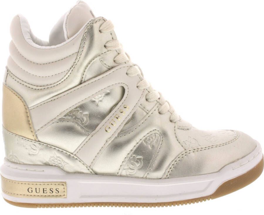 GUESS Lisa Hoge sneakers Leren Sneaker Dames Zilver